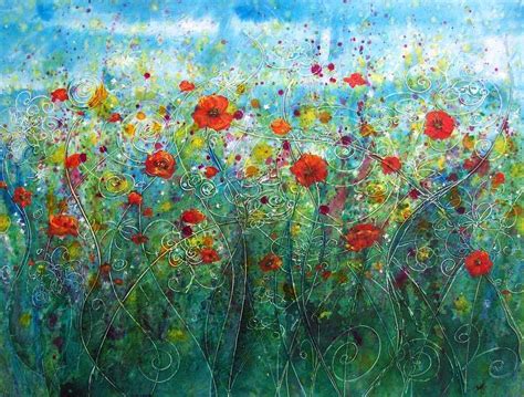 Watercolor Flower Field at PaintingValley.com | Explore collection of ...