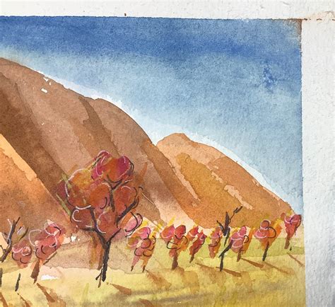 Uluru Australian Outback A6 Mini Watercolour Painting Pop - Etsy