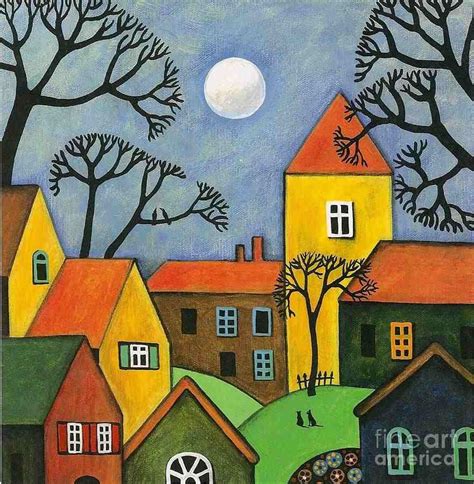 villages Folk Art Painting, Abstract Painting, Canvas Painting, Art Drawings For Kids, Easy ...