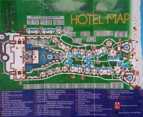 Map Layout Platinum Yucatan Princess | Grand Riviera Princess, Playa del Carmen