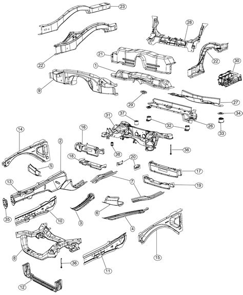 2019 Dodge Challenger Crossmember. Front suspension. [front suspension ...