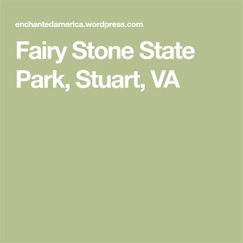 Fairy Stone State Park Map