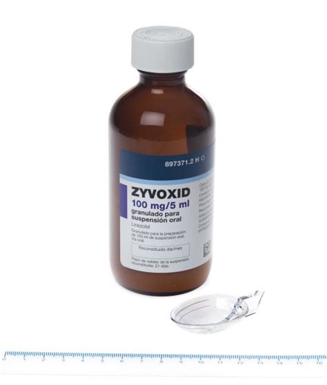 ZYVOXID 100 mg/5 ml GRANULADO PARA SUSPENSION ORAL, 1 frasco de 150 ml.