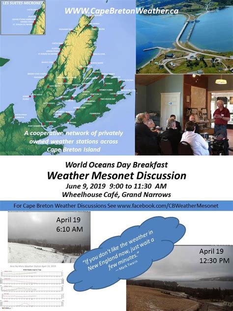 Cape Breton Weather Mesonet - World Oceans Day Breakfast | goCapeBreton.com