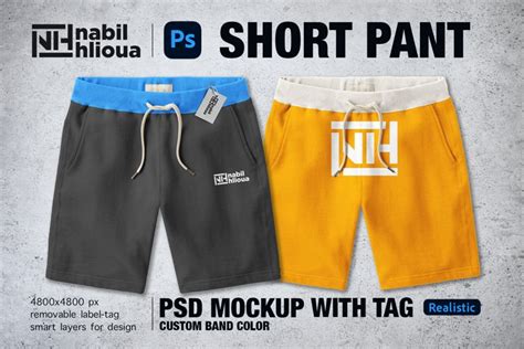 Premium short pant PSD Mockup Templates for Print on Demand