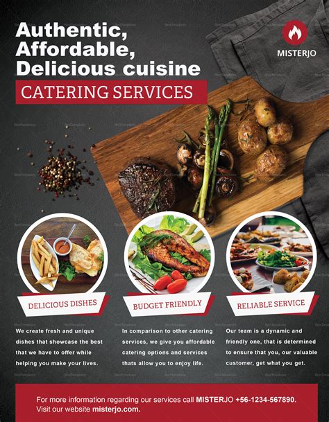 Catering Service Flyer Design Template in PSD, Word, Publisher, Illustrator, InDesign