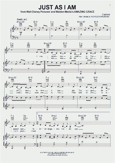 Just As I Am Piano Sheet Music | OnlinePianist