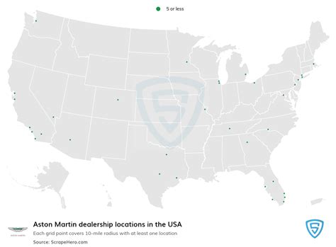 Number of Aston Martin locations in the USA in 2024 | ScrapeHero