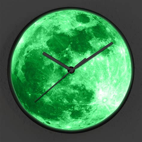 Glow In The Dark Moon Wall Clock – Walplus