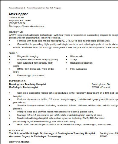 Medical Technologist Resume | | Mt Home Arts