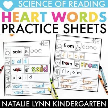 Heart Words Word Mapping Practice Worksheets | Sight Word Practice