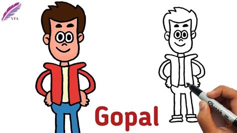 How to Draw Gopal Easy | Golmaal Junior Cartoon | Yaazhini Fine Art | Cartoon, Drawings, Cartoon ...