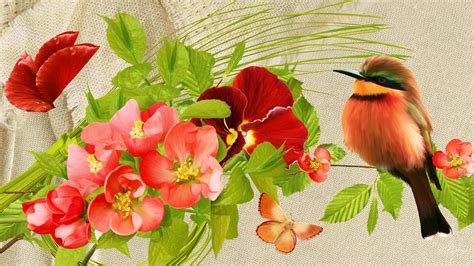 Flowers and Birds Wallpaper - WallpaperSafari