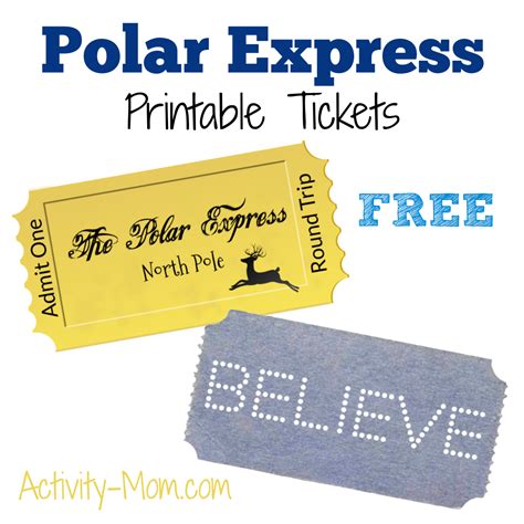 Free Printable Polar Express Tickets - The Activity Mom