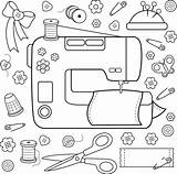 Sewing Machine Coloring Page sketch template