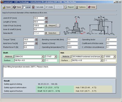 TBK: Interference fit calculation according to DIN 7190