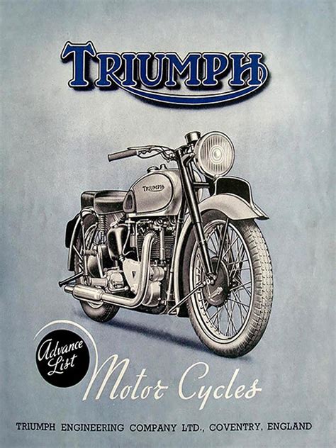 Vintage Triumph Motorcycle Ad Metal Sign Garage Man Cave Decor | Etsy | Vintage motorcycle art ...