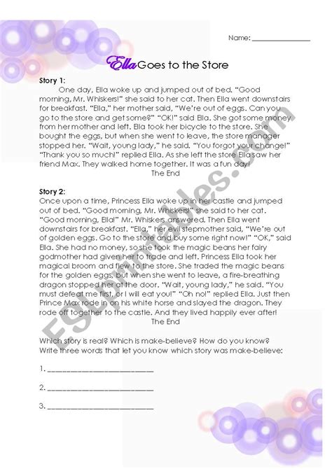 いろいろ sentences real and make believe worksheets 216595-Sentences real ...