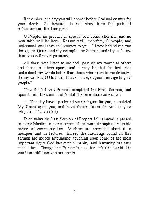 Prophet Muhammad’s Last Sermon pdf