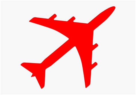 Red Airplane Clip Art, HD Png Download - kindpng