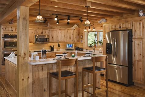 Related image | Log home kitchens, Rustic kitchen design, Log home interiors