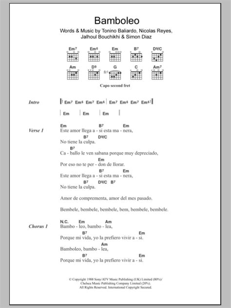 Bamboleo by Gipsy Kings - Guitar Chords/Lyrics - Guitar Instructor