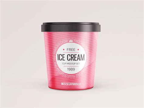 Free Ice Cream Round Box Mockup (PSD)