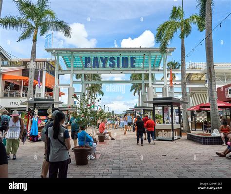 MIAMI, USA - AUGUST 22, 2018: Bayside Marketplace sign in Miami ...