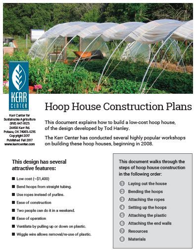 Hoop House Construction Plans - Kerr Center