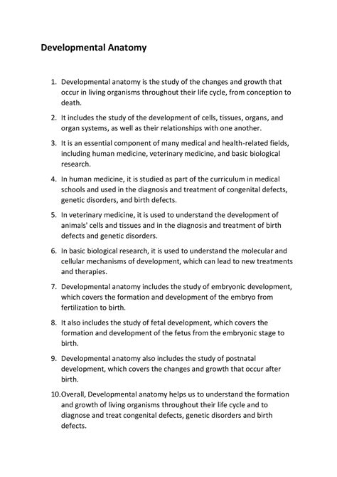 Doc4 - Developmental Anatomy Developmental anatomy is the study of the ...