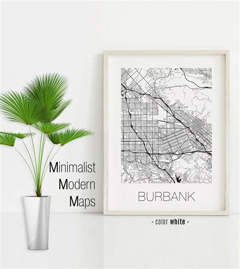 Burbank California Burbank CA map Burbank map Burbank | Etsy