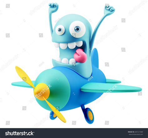 Reisen Flugzeug Flug Emoji Cartoon. 3d: Stockillustration 425121589 | Shutterstock