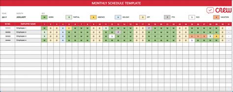 √ Free Printable Monthly Employee Schedule Template