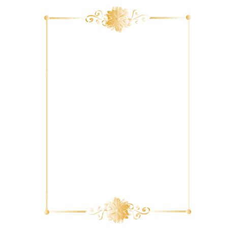 Paper Cut Style Vector PNG Images, Elegant Classic Flower Gold Rectangle Frame Png Paper Cut ...