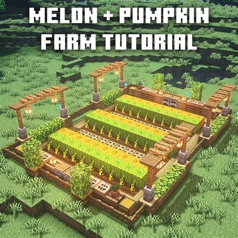 ExecutiveTree-MinecraftBuilds posted on Instagram: “Minecraft: Melon and Pumpkin Farm Tutorial ...