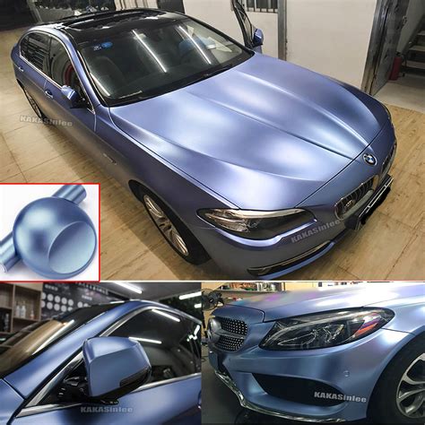 Fog Blue Car Pearl Metal Satin Matte Metallic Chrome Vinyl Wrap Sticker Film CF | eBay