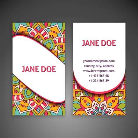 Free Vector | Colored business card boho style