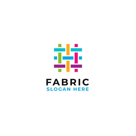 Flat textile fabric logo design for company illustration vector ...