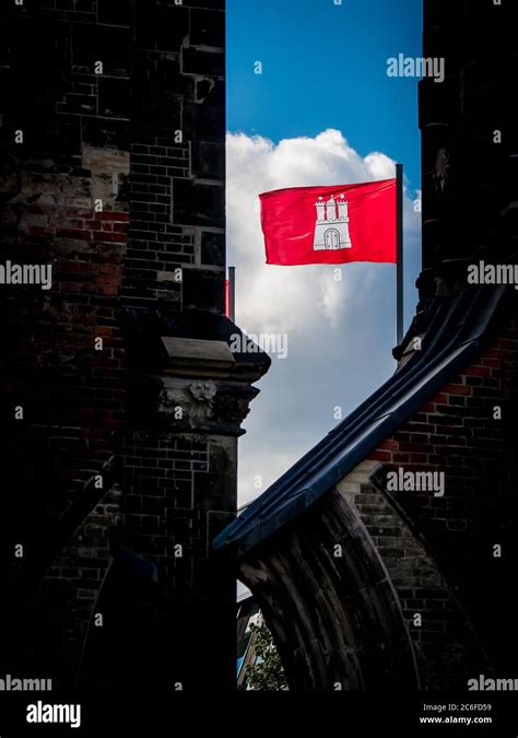 Hamburg flag hamburg flag hamburg state flag hi-res stock photography ...