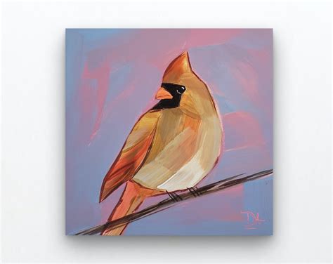 Original Bird Painting Cardinal 6 X 6 Bird Art Bird - Etsy