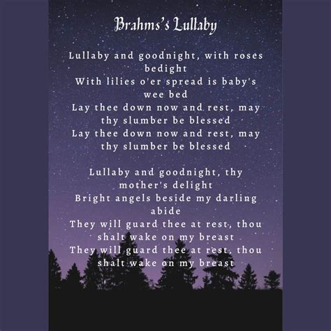 Brahms’s Lullaby - Cradle Song Printable Lyrics, Origins, and Video