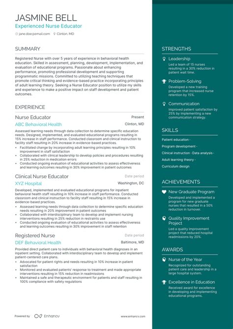 5 Nurse Educator Resume Examples & Guide for 2023