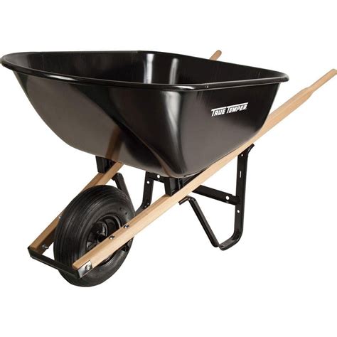 True Temper 6 cu. ft. Steel Wheelbarrow-S6BUT25 - The Home Depot