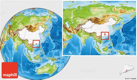 Physical Location Map of Shunde, highlighted country, within the entire ...