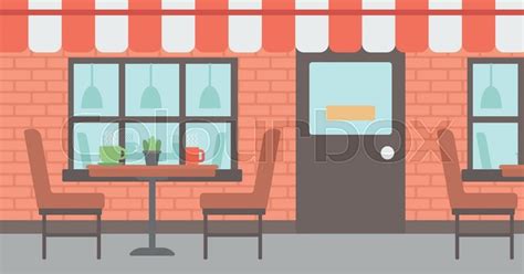 Background of street cafe. Cafe on the ... | Stock vector | Colourbox