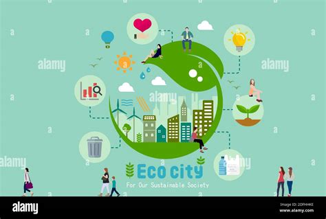 Ecology life, eco city vector banner illustration ( ecology concept ...