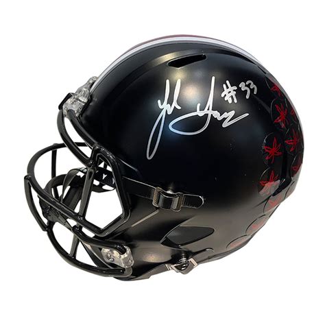 Jack Sawyer Autographed Alternate Black Replica Ohio State Helmet (Sig