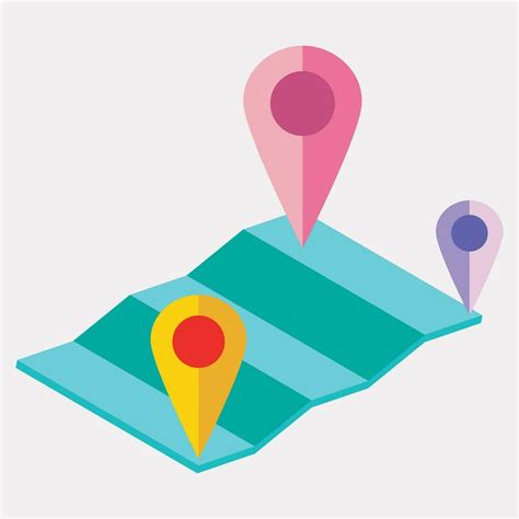 Illustration of map routing or map navigation isometric element ...