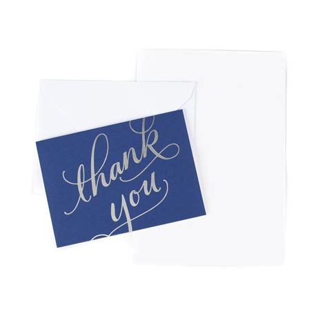 Hallmark Thank You Notes, Greeting Cards (Silver Foil Script 40 Cards ...