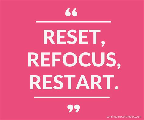 "Reset, Refocus, Restart." | Monday Mantra on Coming Up Roses | Restart quotes, Inspirational ...